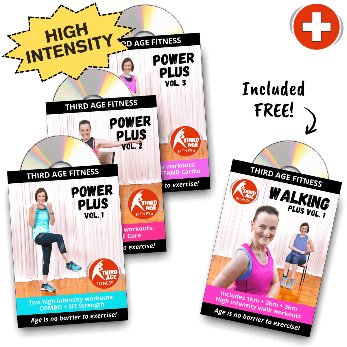 Power Plus Bundle #1 - Home exercise DVDs for older adults and seniors ...