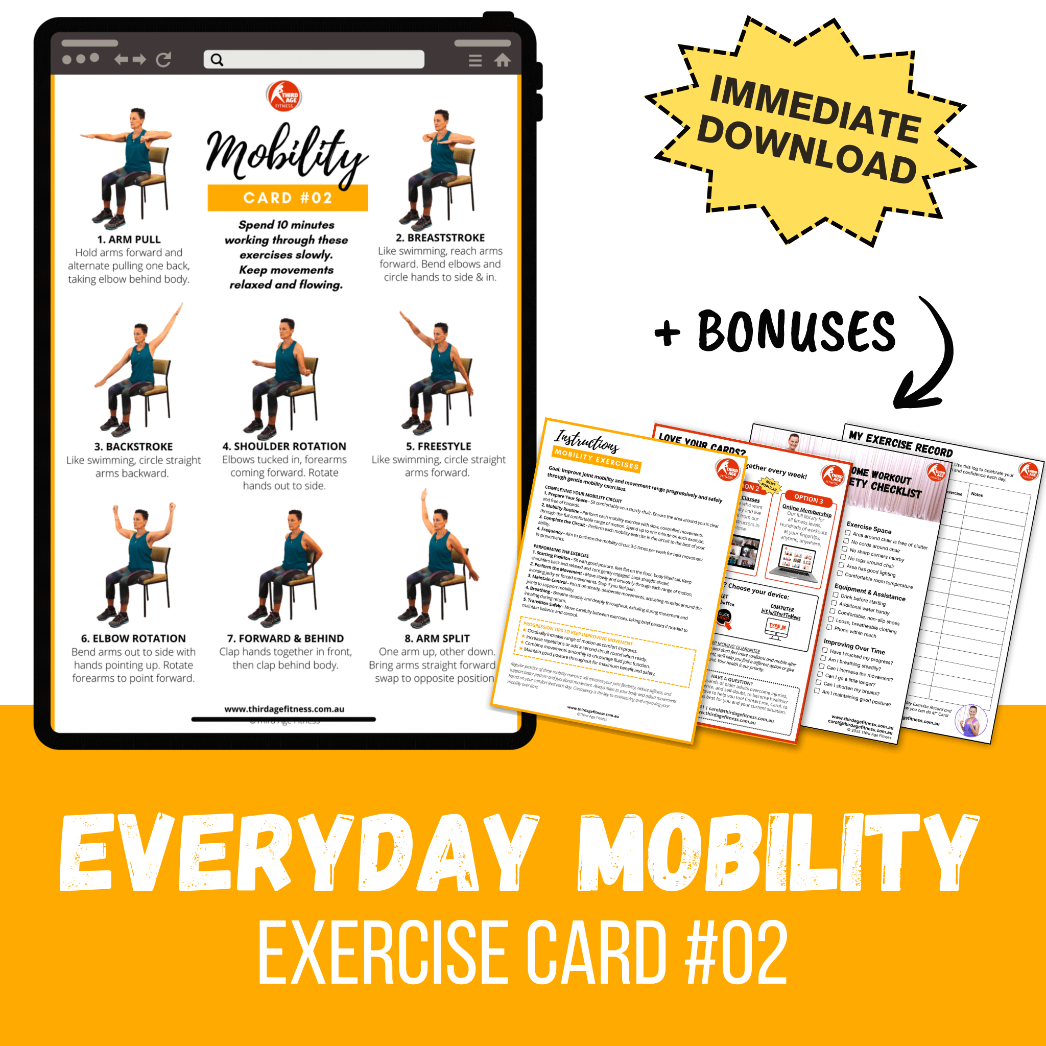 Everyday Mobility Exercise Card #02 - Home exercises for older adults ...