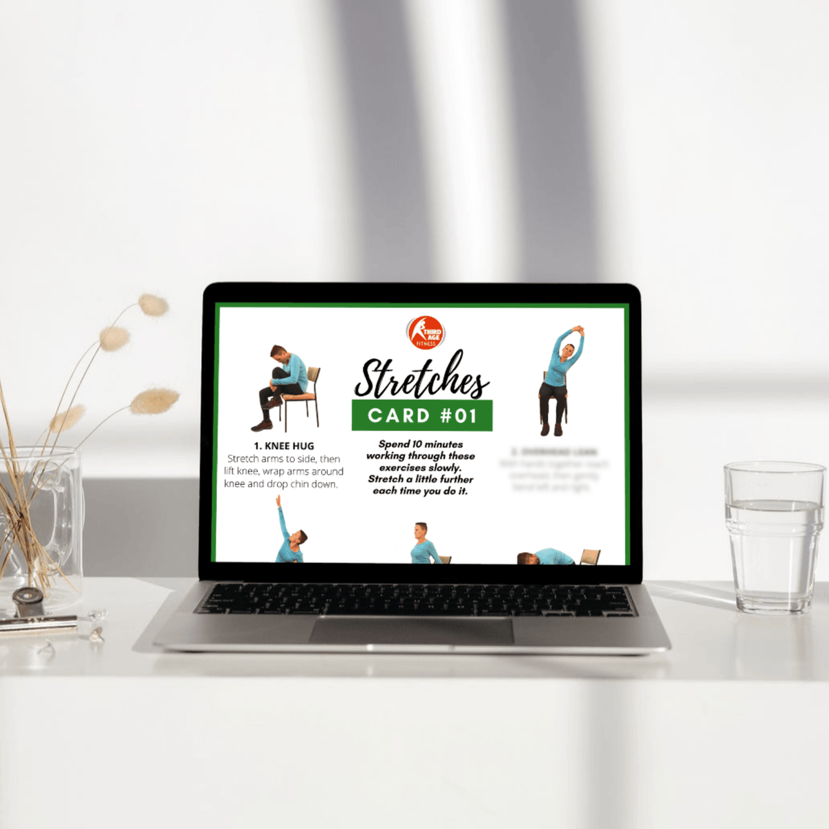 Back Stretch Card Soothing Stretches Exercise Card #01 - Home exercises for seniors and ...