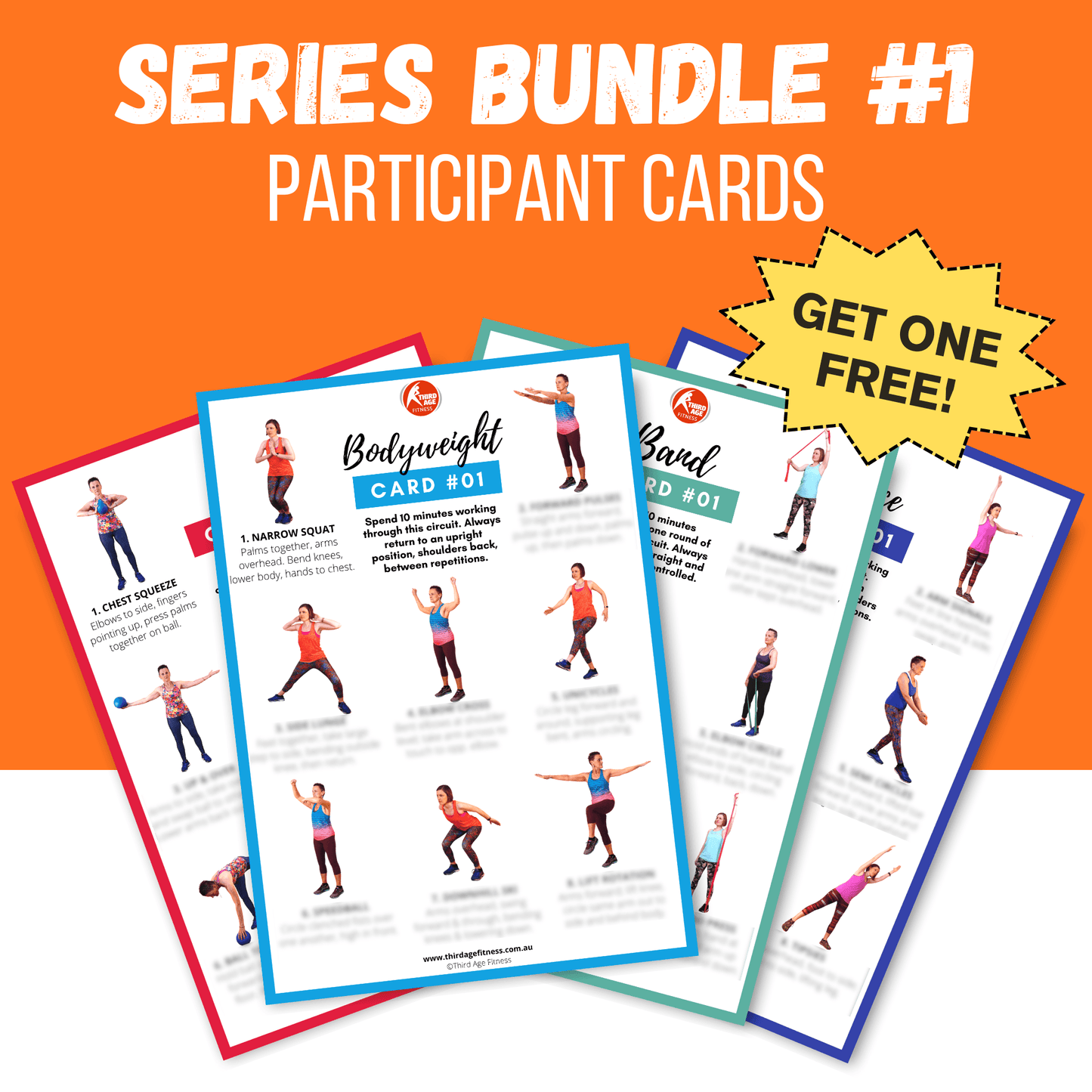 Participant Card: Series Bundle #1 (Bodyweight, Band, Ball, Balance)