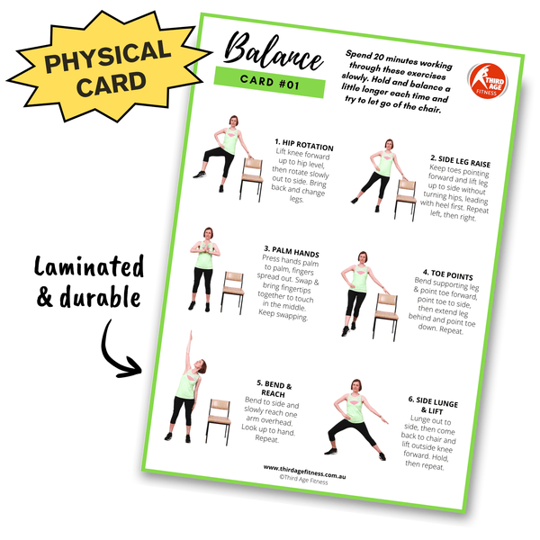 Balance Reference Card #01 - Home exercises for older adults and ...