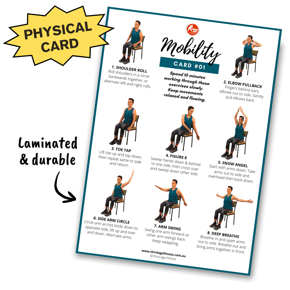 Mobility Reference Card #01 - Home exercise reference card for seniors ...