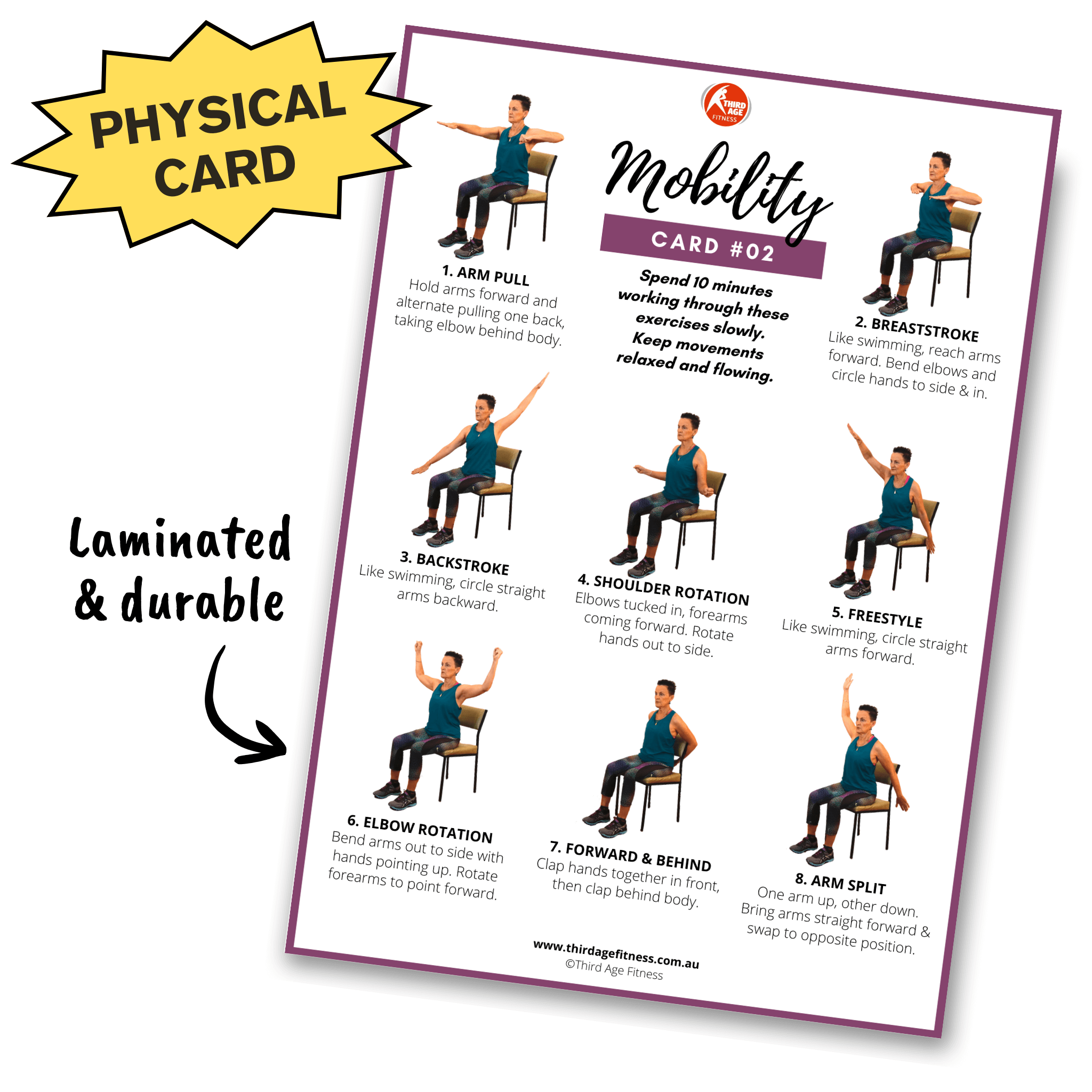 Mobility Reference Card #02 - Home exercise reference card for seniors ...