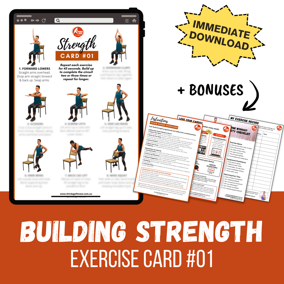 House Building Exercise Building Strength Exercise Card #01 - Home exercises for older adults ...